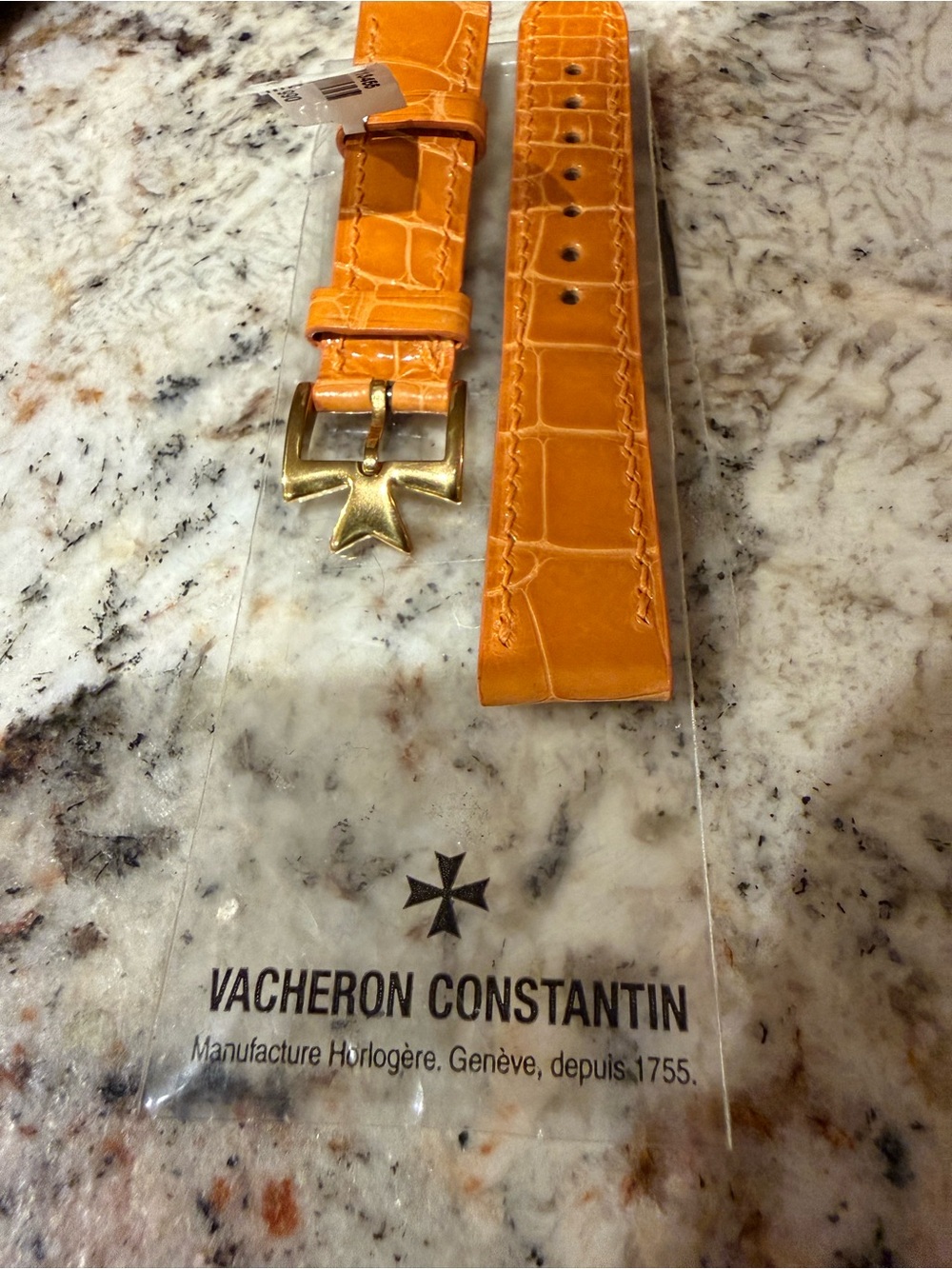 Vacheron Constantin Womens Orange Leather Watch Strap & Buckle